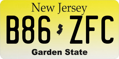 NJ license plate B86ZFC