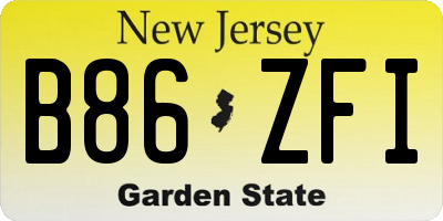 NJ license plate B86ZFI