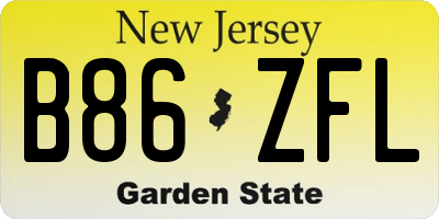 NJ license plate B86ZFL