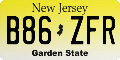 NJ license plate B86ZFR