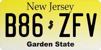 NJ license plate B86ZFV