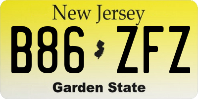 NJ license plate B86ZFZ