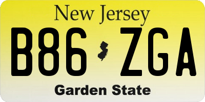 NJ license plate B86ZGA