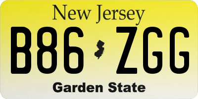 NJ license plate B86ZGG