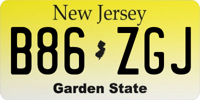 NJ license plate B86ZGJ