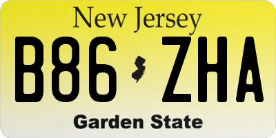 NJ license plate B86ZHA