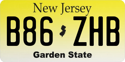 NJ license plate B86ZHB