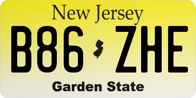 NJ license plate B86ZHE