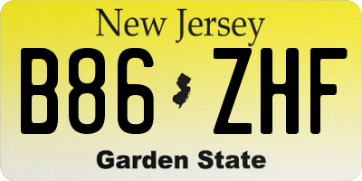 NJ license plate B86ZHF