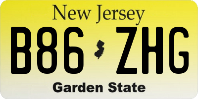 NJ license plate B86ZHG