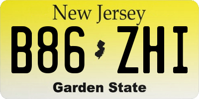 NJ license plate B86ZHI