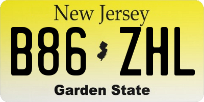 NJ license plate B86ZHL