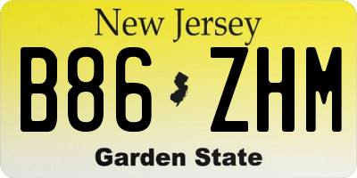 NJ license plate B86ZHM
