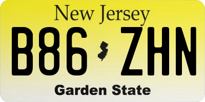 NJ license plate B86ZHN
