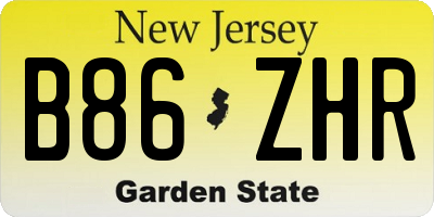 NJ license plate B86ZHR