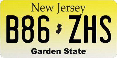 NJ license plate B86ZHS