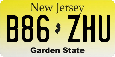 NJ license plate B86ZHU