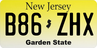 NJ license plate B86ZHX