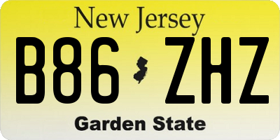 NJ license plate B86ZHZ