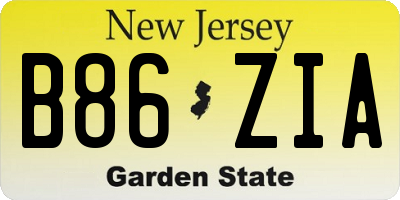 NJ license plate B86ZIA