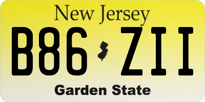 NJ license plate B86ZII