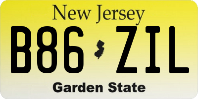 NJ license plate B86ZIL