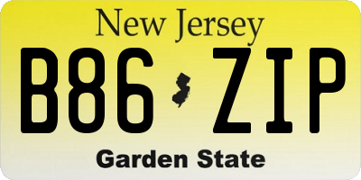 NJ license plate B86ZIP