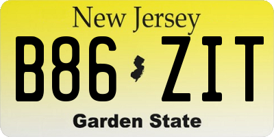 NJ license plate B86ZIT