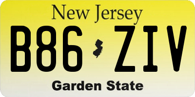 NJ license plate B86ZIV