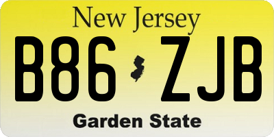 NJ license plate B86ZJB