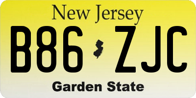 NJ license plate B86ZJC