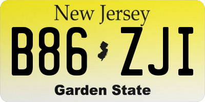 NJ license plate B86ZJI