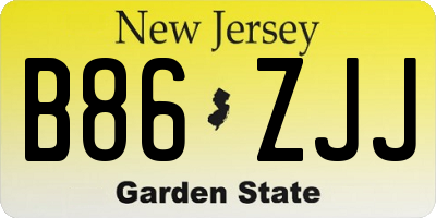 NJ license plate B86ZJJ