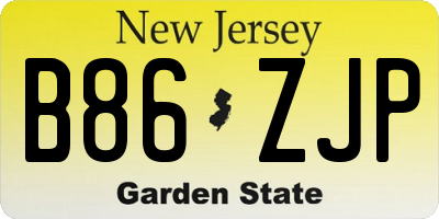 NJ license plate B86ZJP