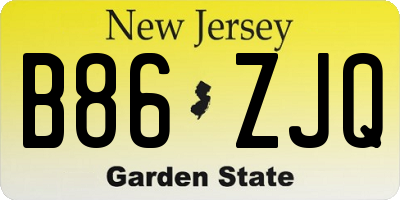 NJ license plate B86ZJQ