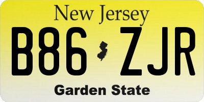 NJ license plate B86ZJR