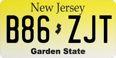 NJ license plate B86ZJT