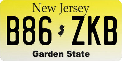 NJ license plate B86ZKB