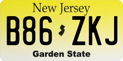 NJ license plate B86ZKJ