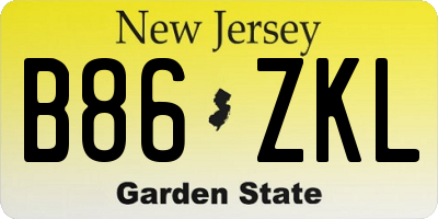 NJ license plate B86ZKL