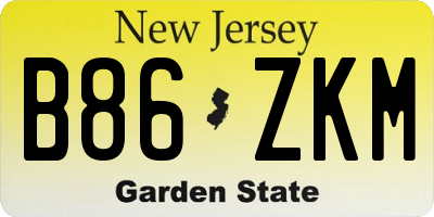 NJ license plate B86ZKM