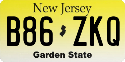 NJ license plate B86ZKQ