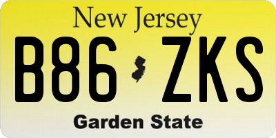 NJ license plate B86ZKS