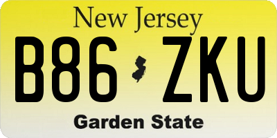 NJ license plate B86ZKU