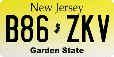 NJ license plate B86ZKV