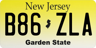 NJ license plate B86ZLA