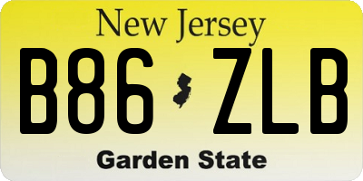 NJ license plate B86ZLB