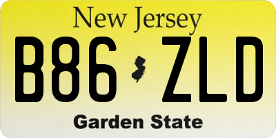 NJ license plate B86ZLD