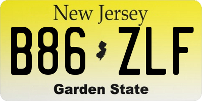 NJ license plate B86ZLF