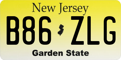 NJ license plate B86ZLG